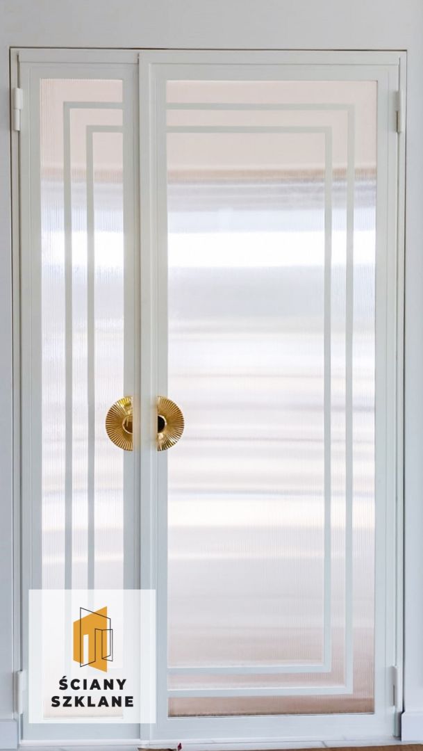 drzwi skrzydłowe w loftowym stylu ze szkłem satynowym w białym kolorze